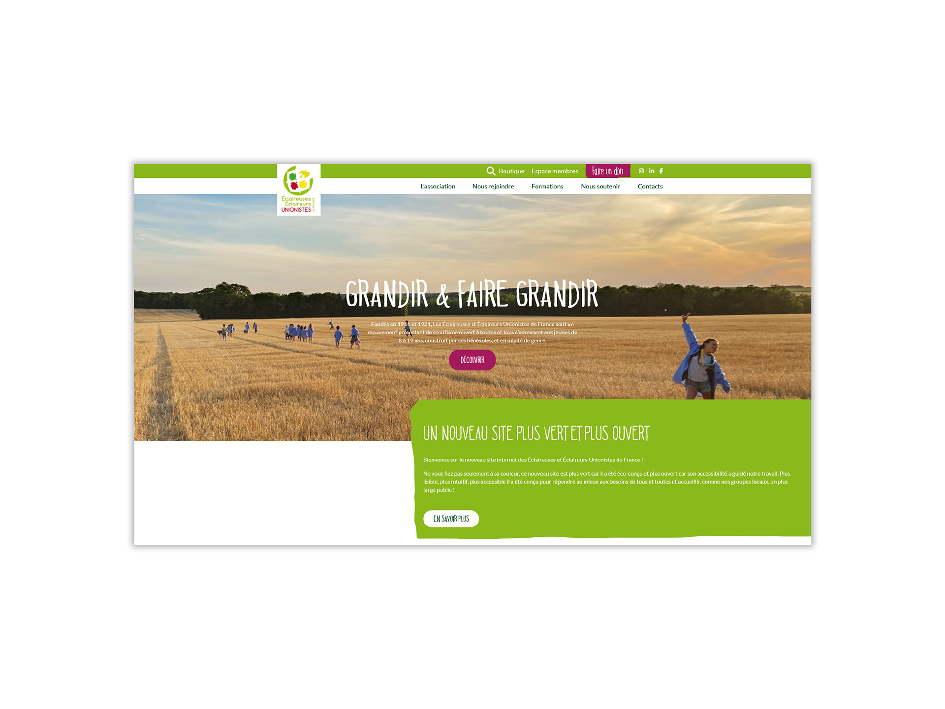 Un site plus vert et plus ouvert